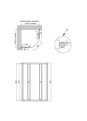 Душова кабіна Presto 90х90 см, скло Pear 5 мм без піддона Qtap CRM1099AP5 (341326543)