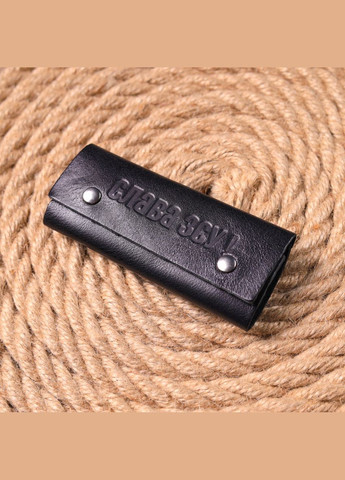 Оригинальная ключница в глянцевой коже Слава ВСУ черная 16717 Grande Pelle (362418547)