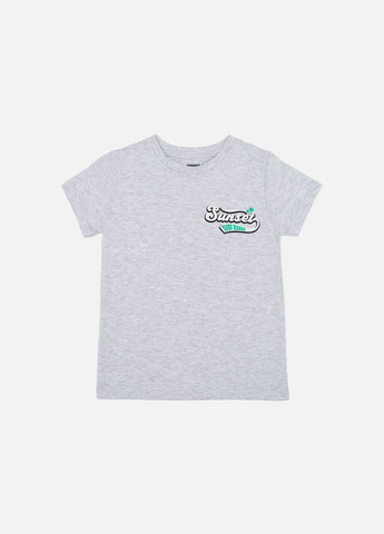 Серая летняя футболка с коротким рукавом для мальчика цвет серый цб-00246174 No Brand