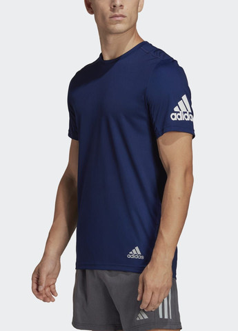 Синя футболка для бігу adidas