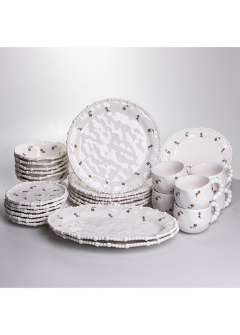 Столовый набор посуды тарелок и чашек 32 предмета на 6 персон Pearl фарфоровый YY78-4A Yiwu (371161107)