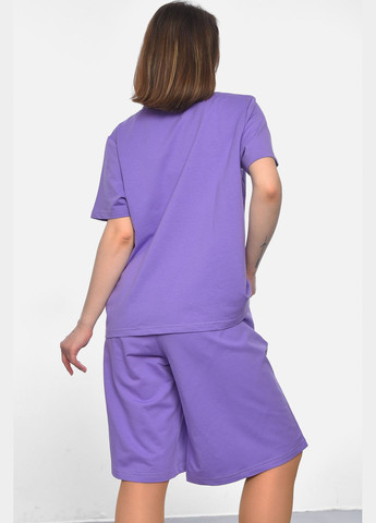 Костюм женский летний полубатальный фиолетового цвета Let's Shop (292630429)