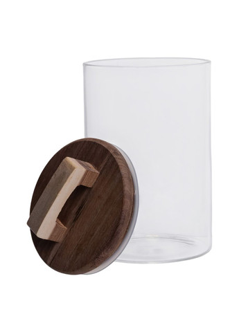 Высокая стеклянная банка 1,5 л с бамбуковой крышкой для хранения круп и продуктов Yiwu (370800076)