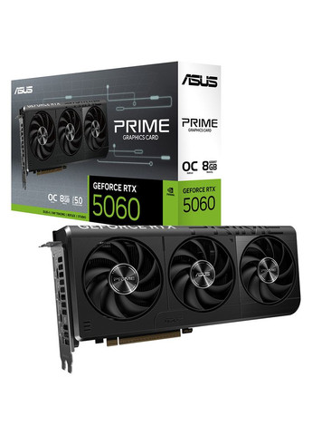 Видеокарта PRIME GeForce RTX 5060 8ГБ 128-бит 1830/21000МГц (PRIME-RTX5060-O8G) Asus (340912495)