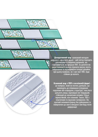 Декоративная панель ПВХ 960х480х4мм Кирпич зеленый орнамент SW-00001429 Sticker Wall (354829322)
