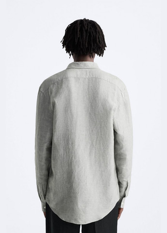 Сорочка Zara лляна 5445/550 Olive green (316323442)