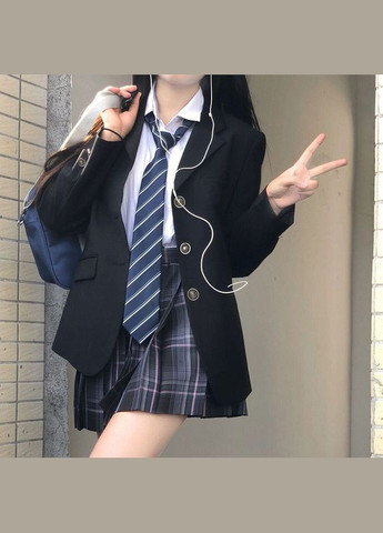 Жакет на подростка классический прямой двубортный на подкладке однотонный 122-128 (XS) No Brand (335414002)