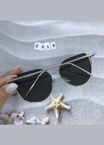 Сонцезахисні окуляри, колір сірий у срібній оправі No Brand (302370706)