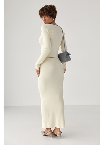 Приталенный костюм в рубчик из кофты и юбки Lurex Костюм-двойка (370377275)