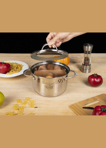 Кастрюля нержавейка с крышкой Lokka 20 см, 3.9 л (26-242-034) Krauff (334713936)