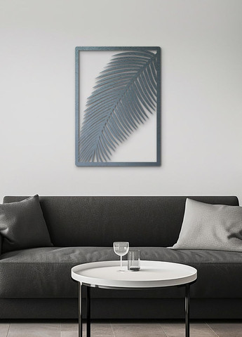 Настінний декор для дому, інтер'єрна картина з дерева "Пальмовий листок", декоративне панно 95х65 см Woodyard (292112576)