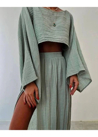 Эффектный женский костюм-двойка в 4 цветах No Brand (395971621)