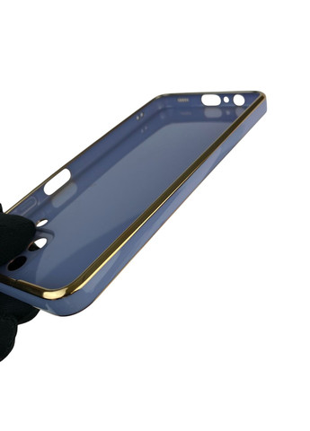 Чехол для Galaxy A12 SM-A127F с кольцом MagSafe с золотой окантовкой на самсунг а12 синий gs1 Samsung (366231900)