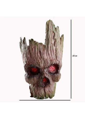 Горшочек для цветов и канцелярии Грут Groot G11 Череп + подставка пень No Brand (332634576)