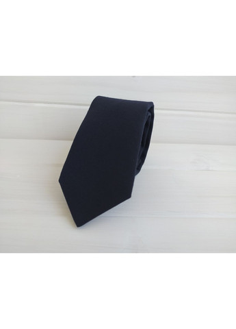 Однотонный темно-синий галстук из шерсти Major Style (351892226)