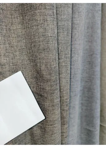 Штора Льон Полегшений сіро-бежевий 1 шт 100х170 No Brand Комплект штор Льон полегшений (406344563)