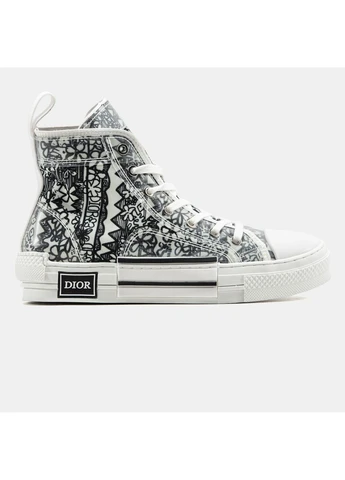 Кросівки жіночі Christian Dior B23 Sneakers High black white | Діор В23 Снікерс високі чорно-білі No Brand чорно-білі демісезони (388863329)