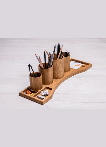 Настільний органайзер «Titanic» із деревини дуба Підставка для канцелярії EcoWalnut (295673208)