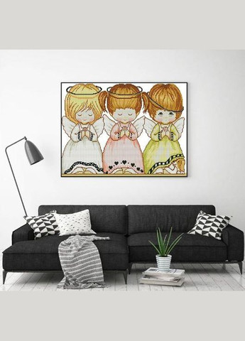 Набір для вишивання за нанесеною на канву схемою "Three Little Angels 2". AIDA 14CT printed 55*39 см Joy Sunday (313612830)