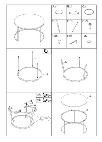 Журнальний столик ALABAMA A kass gold глянець еф.мармуру/золото (к-кт) Intarsio (372706872)