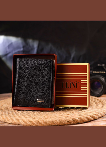 Небольшой вертикальный кошелек из натуральной кожи 21671 Черный Canpellini (331911171)