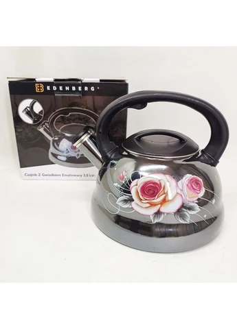 Емальований чайник EB-12610 зі свистком та антипригарним покриттям 3л Flowers Edenberg (395930067)