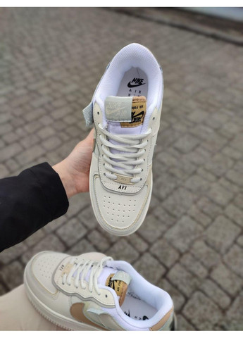 КРОСІВКИ ЖІНОЧІ NIKE AIR FORCE 1 SHADOW BEIGE BROWN НАЙК АІР ФОРС 1 ПРЕМІУМ No Brand бежеві демісезони (368862194)