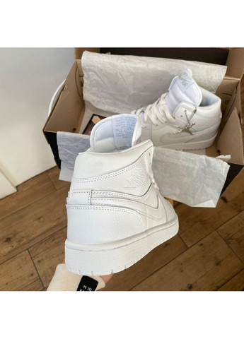 КРОСІВКИ ЖІНОЧІ NIKE AIR JORDAN 1 RETRO HIGH FULL WHITE V2 НАЙК АІР ДЖОРДАН No Brand білі демісезони (369392125)