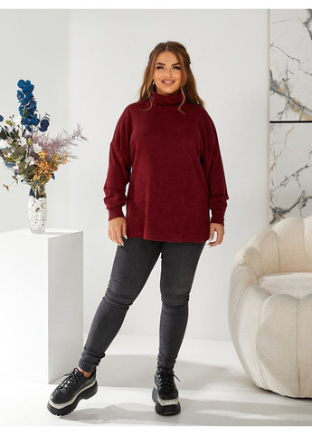 Бордовий демісезонний светр жіночий повсякденний пуловер Style Point