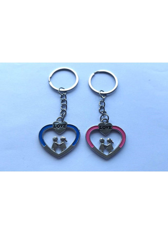 Брелки парні дві серця рожеве і голубе з надписом Love для закоханих No Brand (339869610)