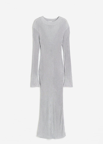 Серебряное кэжуал платье H&M однотонное