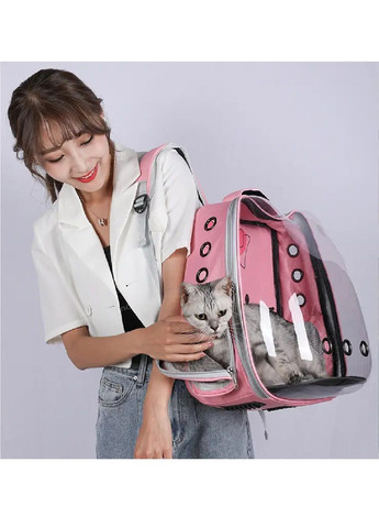 Рюкзак з прозорою стінкою для перевезення транспортування тварин собак котів вагою до 7 кг (481079-Prob) Рожевий Unbranded (352683282)