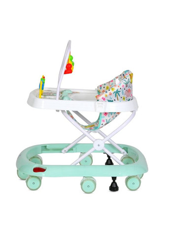 Детские ходунки Bambi с регулируемой высотой, дугой с подвесками, музыкой и светом, бирюзовые. Home (342059478)