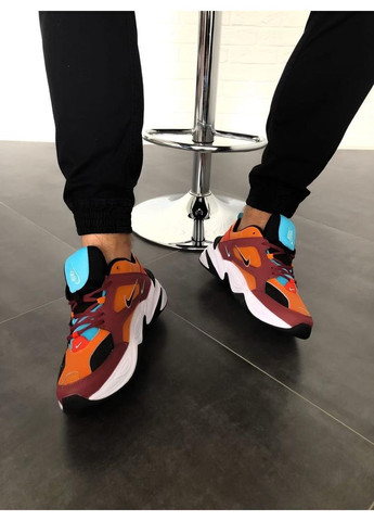 Коричневые демисезонные кроссовки мужские nike m2k tekno mahogany mink найк м2к текно No Brand