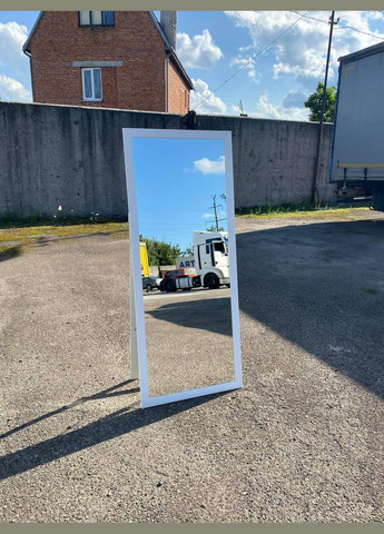 Дзеркало велике на підлогу в прямій рамі кольору бланко на ніжці 170 х 60 см No Brand (333823457)