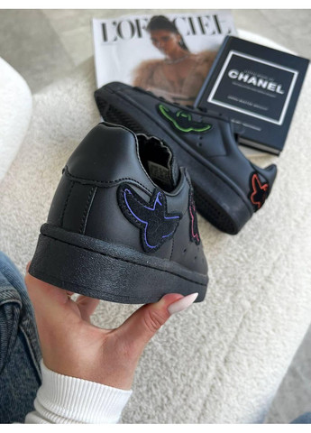 Черные демисезонные кроссовки мужские adidas superstar black ghost адидас суперстар No Brand