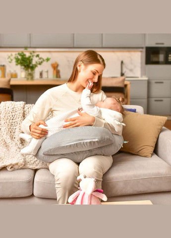 Подушка для годування 60х70х16 - Диванчик горошок сіра IDEIA (314831298)