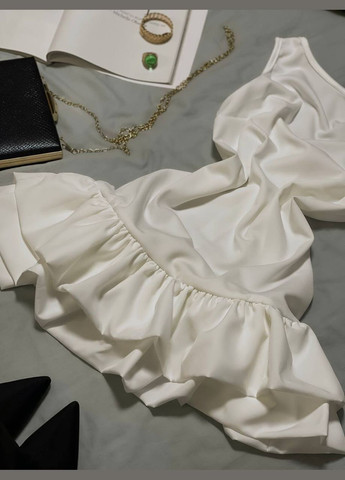 Белое женское платье-шорты с воланами No Brand