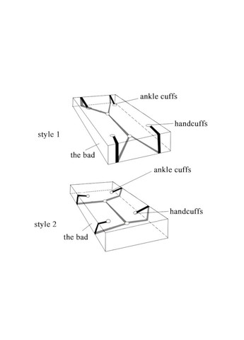 Комплект для фіксації зв'язування BDSM 4 точки Набір для зв'язування Бдсм фіксатор China (317747382)
