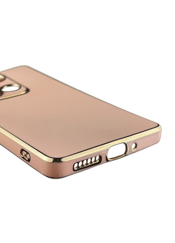 Чохол для POCO M6 Pro 4G жіночий із золотою окантовкою із захистом камери на сяомі поко м6 про 4г рожевий Xiaomi (366020104)