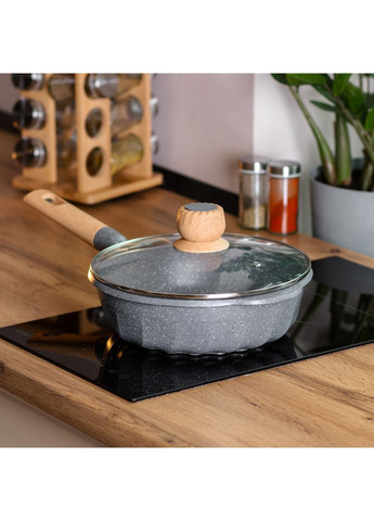 Алюминиевый сотейник 2,7 л с мраморным антипригарным покрытием Ø 24 см сотейник с толстым дном HP-4-436G MGC (370801806)