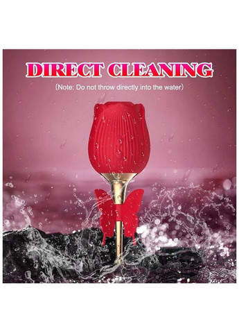 Вакуумный стимулятор клитора с вибрацией в виде розы Rose Flirting, красный Boss Series (331169751)