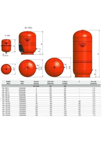 Бак cal-pro для систем опалення 80л. 6bar ( 1300008000 ) Zilmet (338864178)
