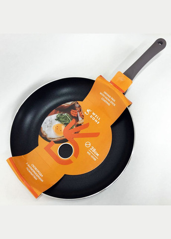 Сковорода алюминиевая 28 см WD-1018B индукция, сковорода с толстым дном, удобная на кухню Well Done (364709725)