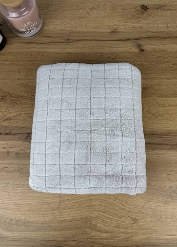 Рушник лицьовий мікрофібра 100х50 см Homedec клітинка світло-сірий