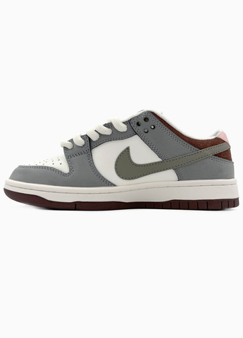 Кросівки жіночі і чоловічі Nike SB Dunk Low grey white | Найк СБ Данк низькі сірі білі No Brand сірі демісезони (316091092)