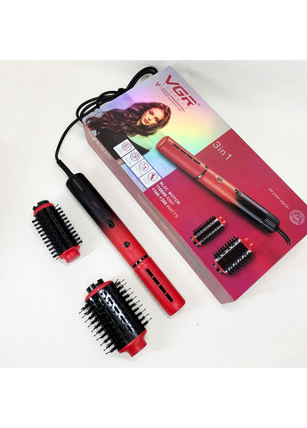 Электрическая фен-щетка V-489 стайлер для укладки волос 1300 Вт. UD-329 Цвет: красный VGR (366238832)