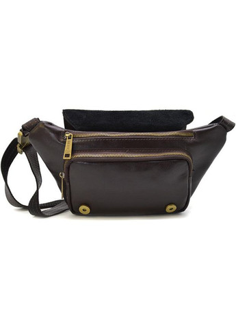 Сумка на пояс через плечо мужская из натуральной кожи средняя Темно-коричневый 35156 TARWA (333300004)