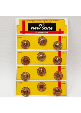 D=21 мм металлические пришивные кнопки, декоративные для шитья одежды золото. Plus-plus (354794709)