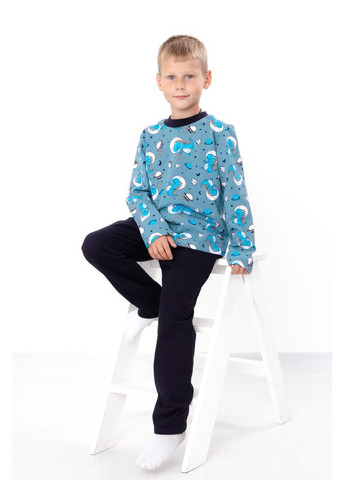 Бирюзовая всесезон пижама для мальчика (теплая) (p-7620) Носи своє